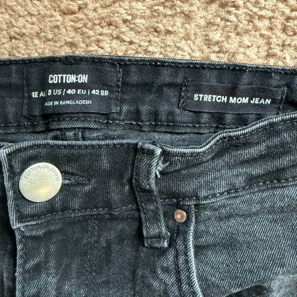 COTTON ON Jeans Stretch Womens Size 8 Black Washed Denim High Rise Waist - Picture 4 of 8